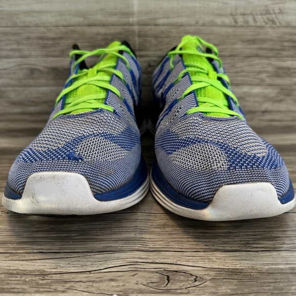 Nike FlyKnit Lunar 1 Mens Running Shoes Blue Green Lace Up 554887-401 Size 14 - Picture 5 of 11